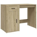 Bureau table poste de travail meuble d'ordinateur informatique étude chêne sonoma 100 x 49 x 75 cm bois d'ingénierie brun 02_0023630