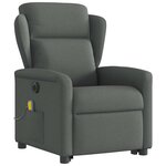 vidaXL Fauteuil inclinable de massage électrique Gris foncé Tissu