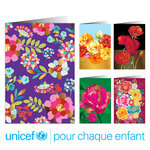 Lot de 10 cartes et enveloppes UNICEF - Tout en fleurs