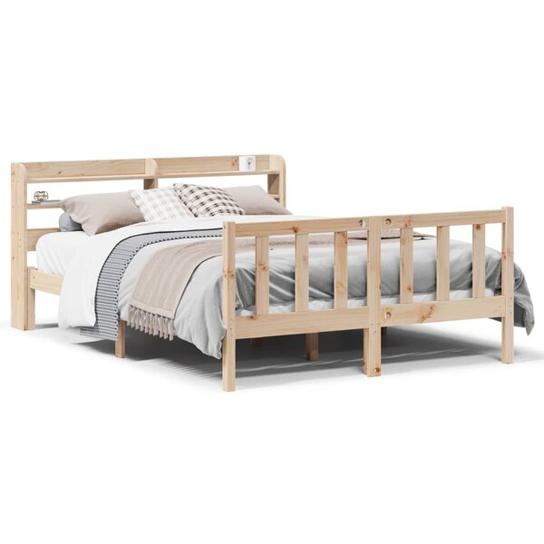 vidaXL Cadre de lit sans matelas 135x190 cm bois de pin massif