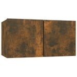 vidaXL Armoire TV suspendue Chêne fumé 60x30x30 cm Bois d'ingénierie