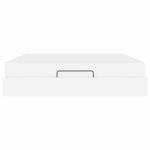 vidaXL Cadre de lit avec matelas Blanc pur 180 x 200 cm Faux cuir