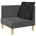 vidaXL Canapé d'angle avec rangement Gris foncé Tissu