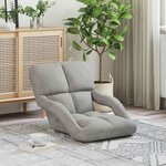 vidaXL Fauteuil de sol ajustable Gris clair Velours