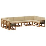 vidaXL Ensemble de canapés d'extérieur 10 pc Naturel et Beige
