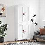 vidaXL Buffet haut Blanc 69 5x34x180 cm Bois d'ingénierie