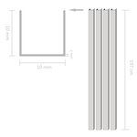 Vidaxl canal aluminium 4 pcs profil en u 2 m 10x10x2 mm
