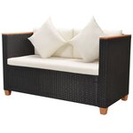 Salon de jardin meuble d'extérieur ensemble de mobilier 5 pièces avec coussins résine tressée noir 02_0016492