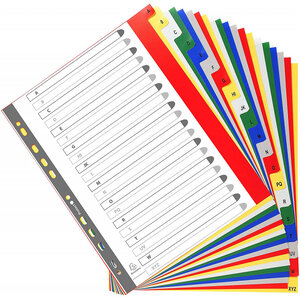 Lot de 12 intercalaires A4 maxi pour classeur maxi ou classeur à levier -  Coloris Happy Fluo - Viquel - Assorti - La Poste Pro