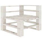 vidaXL Canapé d'angle palette de jardin avec coussins crème Bois