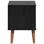 vidaXL Cabinet de chevet avec tiroir Noir 40 x 35 x 48 cm Pin massif