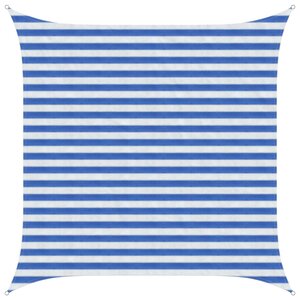 vidaXL Voile d'ombre Bleu et Blanc 2 5 x 2 5 m HDPE
