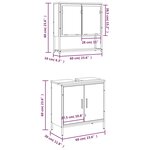 vidaXL Ensemble de meubles de salle de bain 2 Pièces Chêne fumé