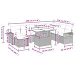 vidaXL Salon de jardin avec coussins 9 Pièces beige résine tressée