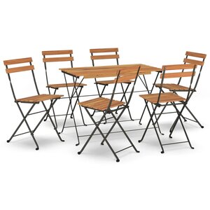 vidaXL Ensemble de bistro pliable 7 Pièces bois d'acacia solide et acier