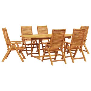 vidaXL Ensemble de salle à manger pour jardin 7 pc Marron