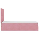 vidaXL Cadre de lit ottoman avec matelas rose 80x200 cm velours