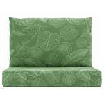 vidaXL Coussins de palette lot de 2 motif de feuilles tissu Oxford