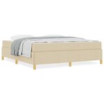 vidaXL Lit à ressorts Crème et Beige et Blanc 180 x 200 cm tissu