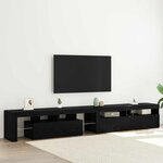 Meubles TV vidaXL 3 Pièces avec lumières LED Chêne noir Bois d'ingénierie
