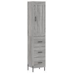 vidaXL Buffet haut Sonoma gris 34 5x34x180 cm Bois d'ingénierie