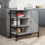 vidaXL Chariot de cuisine sonoma gris 87 5x38 5x84 5cm bois ingénierie