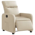 vidaXL Fauteuil inclinable électrique Crème Tissu