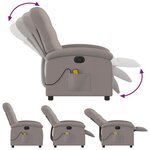 vidaXL Fauteuil de massage inclinable électrique Taupe Tissu