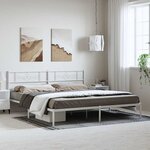 vidaXL Cadre de lit métal sans matelas et tête de lit blanc 193x203 cm