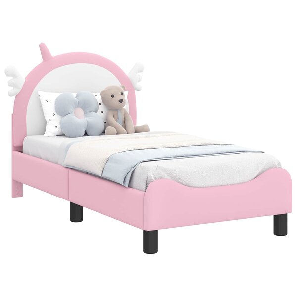 vidaXL Cadre de lit pour tout-petit avec tête de lit Rose 70 x 140 cm