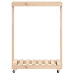 vidaXL Porte-bûches avec roulettes 76 5x40x108 cm bois massif de pin