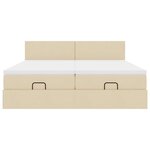 VidaXL Cadre de lit ottoman avec matelas crème 180x200 cm tissu