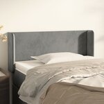 vidaXL Tête de lit avec oreilles Gris clair 93x16x78/88 cm Velours