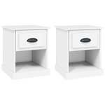 vidaXL Tables de chevet 2 Pièces blanc 39x39x47 5 cm bois d'ingénierie