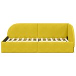 vidaXL Cadre de lit d'angle avec tête de lit Jaune 90 x 190 cm Velours