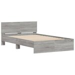 vidaXL Cadre de lit sans matelas sonoma gris 135x190 cm