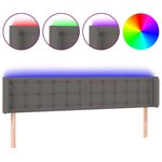 vidaXL Tête de lit à LED Gris 183x16x78/88 cm Similicuir
