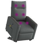 vidaXL Fauteuil de massage inclinable Gris foncé Tissu