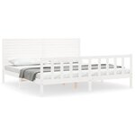 vidaXL Cadre de lit sans matelas blanc 200x200 cm bois massif de pin