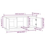 vidaXL Meuble TV Marron miel 110 5x35x44 cm Bois de pin massif
