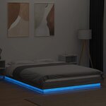 vidaXL Cadre de lit et lumières LED sans matelas sonoma gris 120x190cm