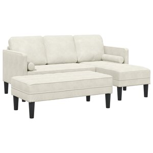 vidaXL Ensemble de Canapés avec coussin 2 Pièces Crème Polyester