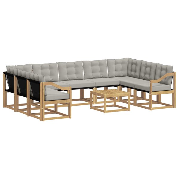 vidaXL Ensemble de canapés d'extérieur 10 pc Blanc et gris clair