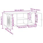 vidaXL Meuble TV 102 x 34 5 x 50 cm Chêne artisanal Bois d'ingénierie