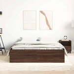 vidaXL Cadre de lit chêne marron 150x200 cm très grand