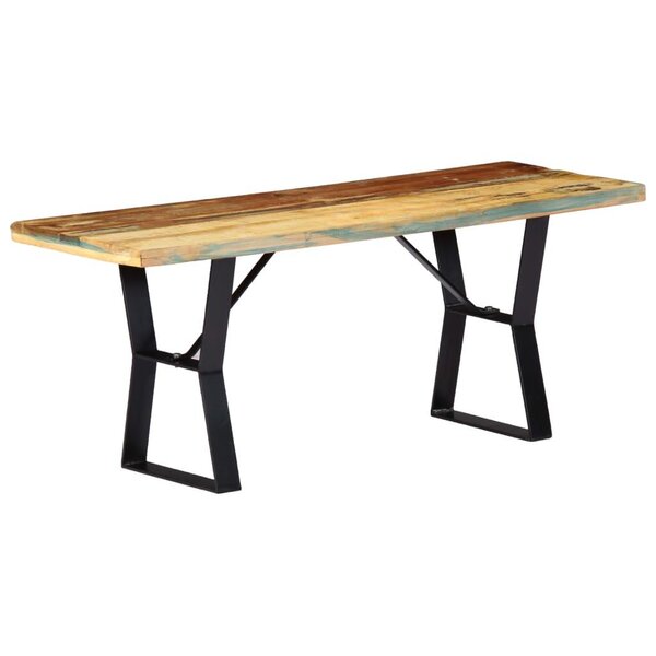 Banquette pouf tabouret meuble banc 110 cm bois de récupération massif 3002245