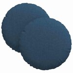 vidaXL Coussins de siège 2 Pièces Bleu Ø30 x 13 cm tissu