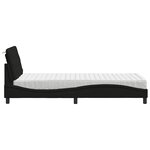 vidaXL Lit avec matelas noir 90x190 cm tissu