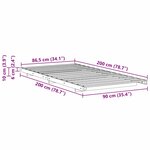 vidaXL Cadre de lit surélevé Marron cire 90 x 200 cm