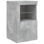 vidaXL Buffet avec lumières LED gris béton 142 5x37x67 cm
